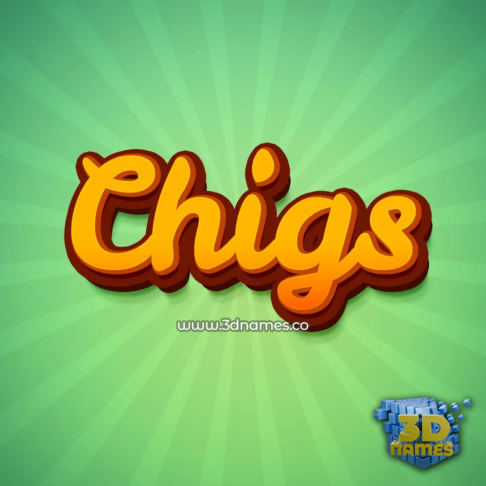 chigs in Green Rays style - 3D name wallpaper