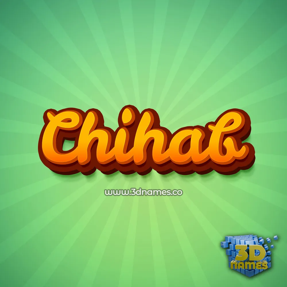 chihab in Green Rays style - 3D name wallpaper