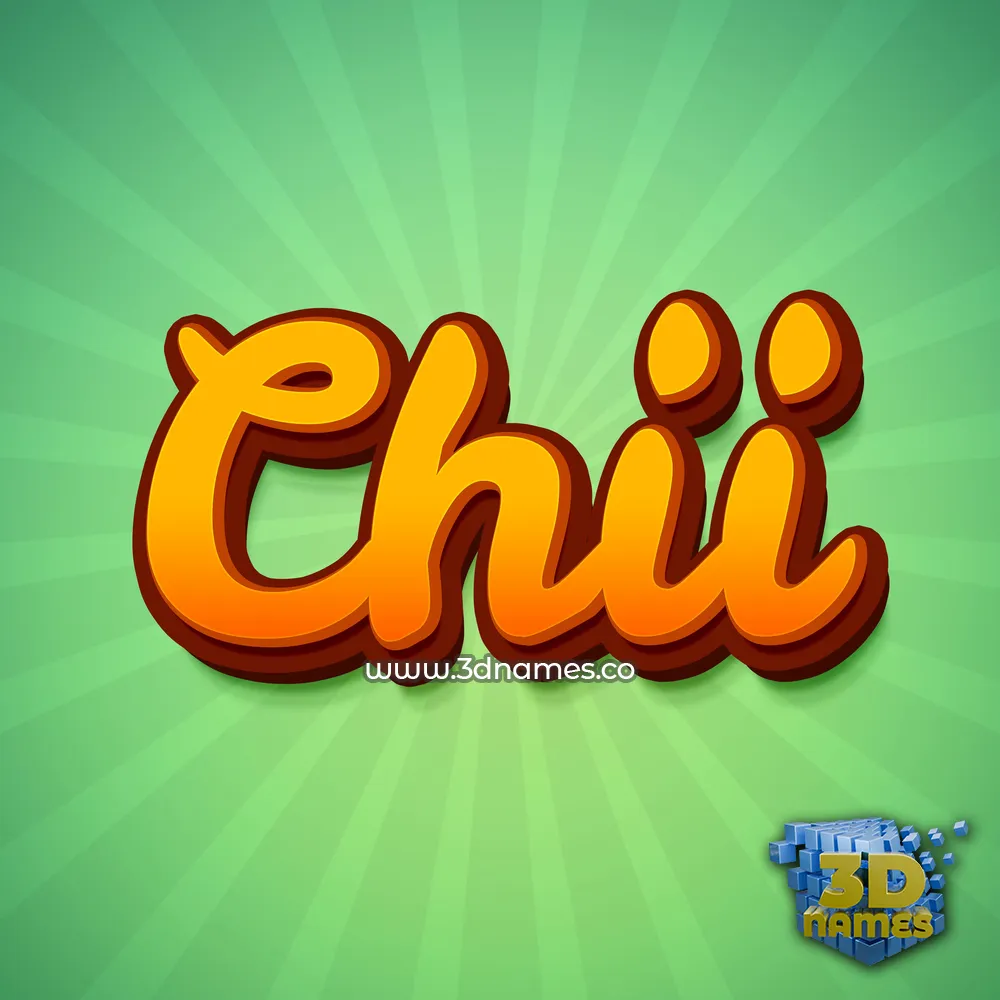 chii in Green Rays style - 3D name wallpaper