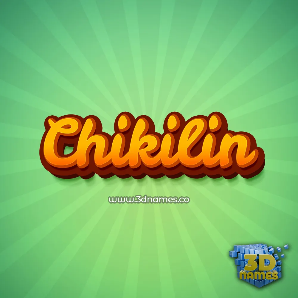 chikilin in Green Rays style - 3D name wallpaper