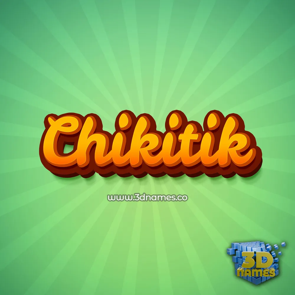 chikitik in Green Rays style - 3D name wallpaper