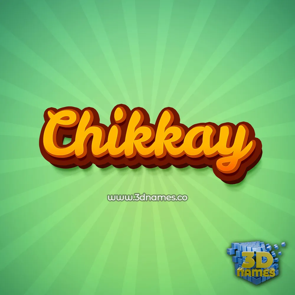 chikkay in Green Rays style - 3D name wallpaper