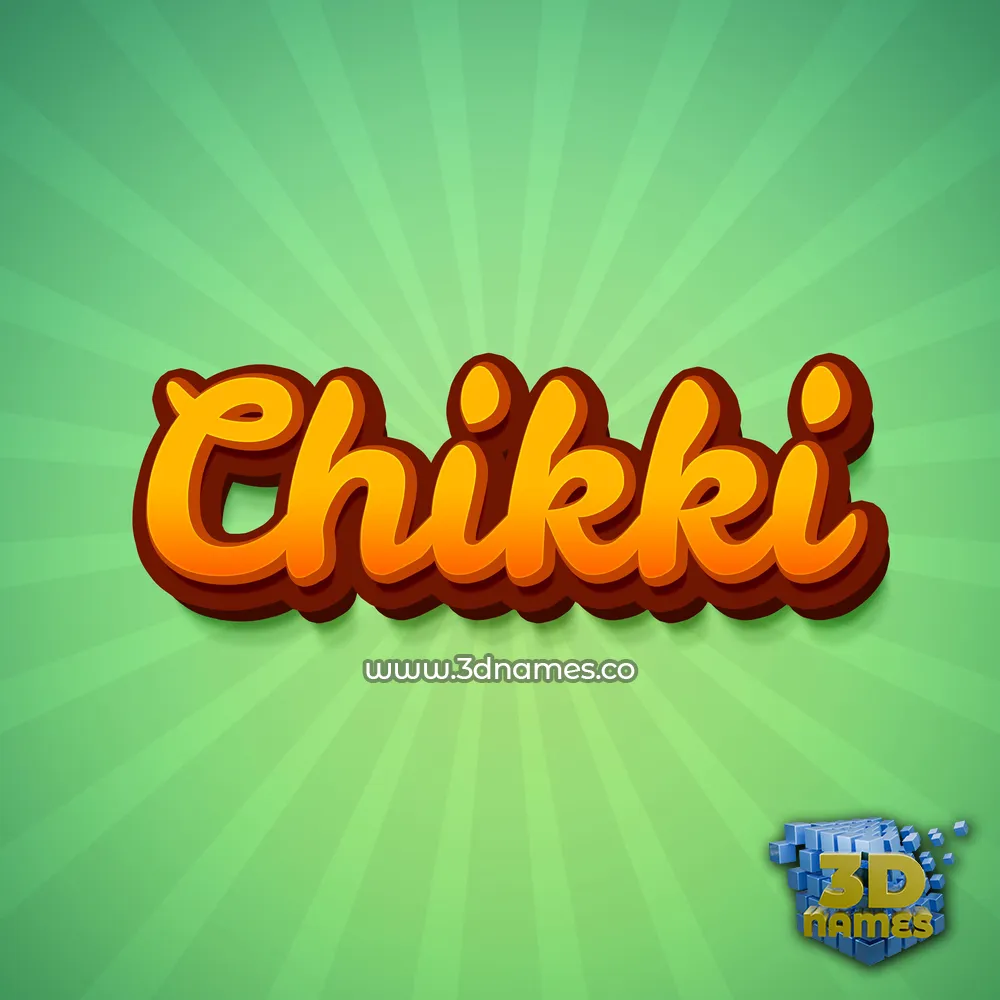 chikki in Green Rays style - 3D name wallpaper
