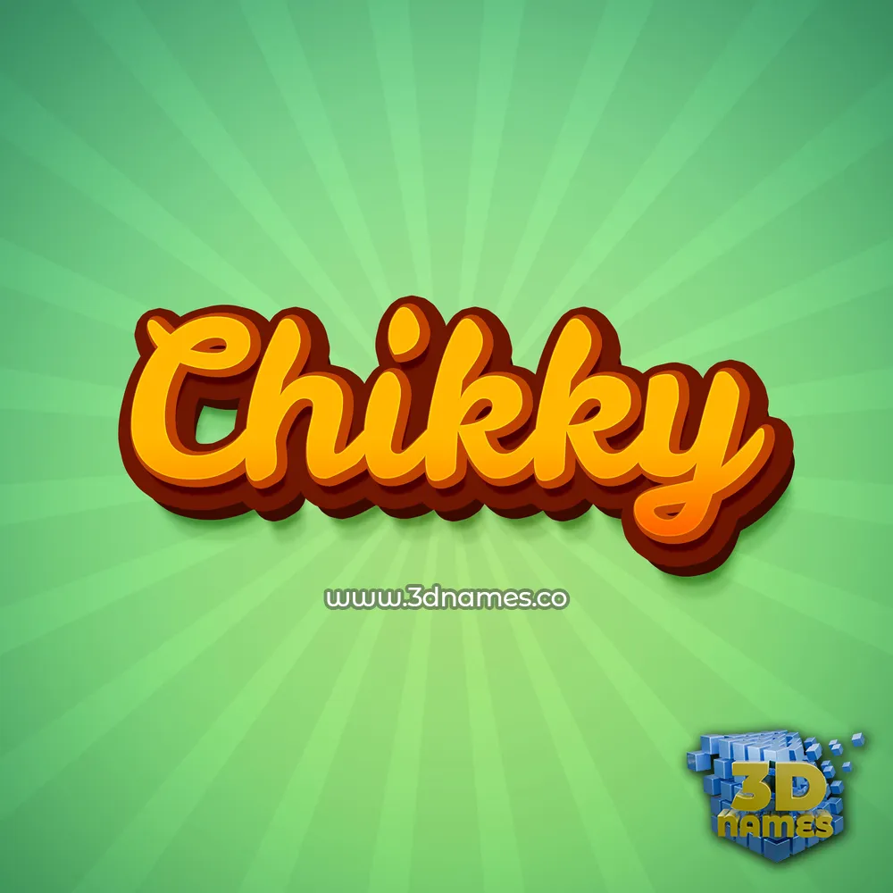 chikky in Green Rays style - 3D name wallpaper