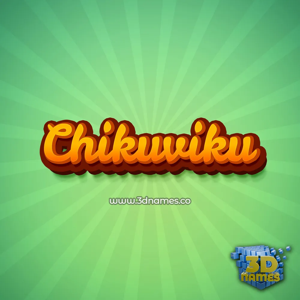 chikuviku in Green Rays style - 3D name wallpaper