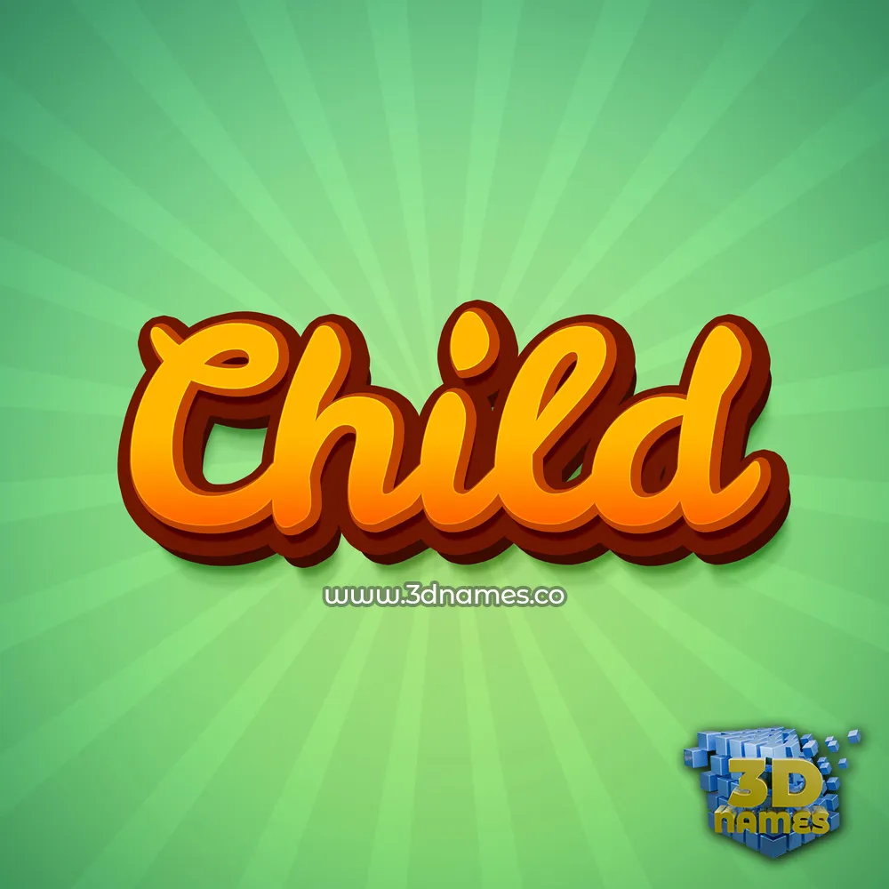 child in Green Rays style - 3D name wallpaper
