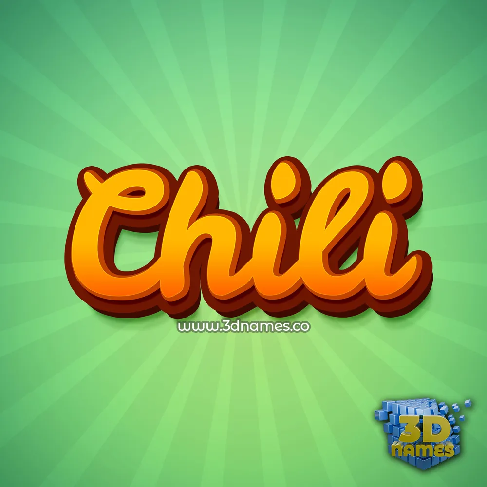 chili in Green Rays style - 3D name wallpaper