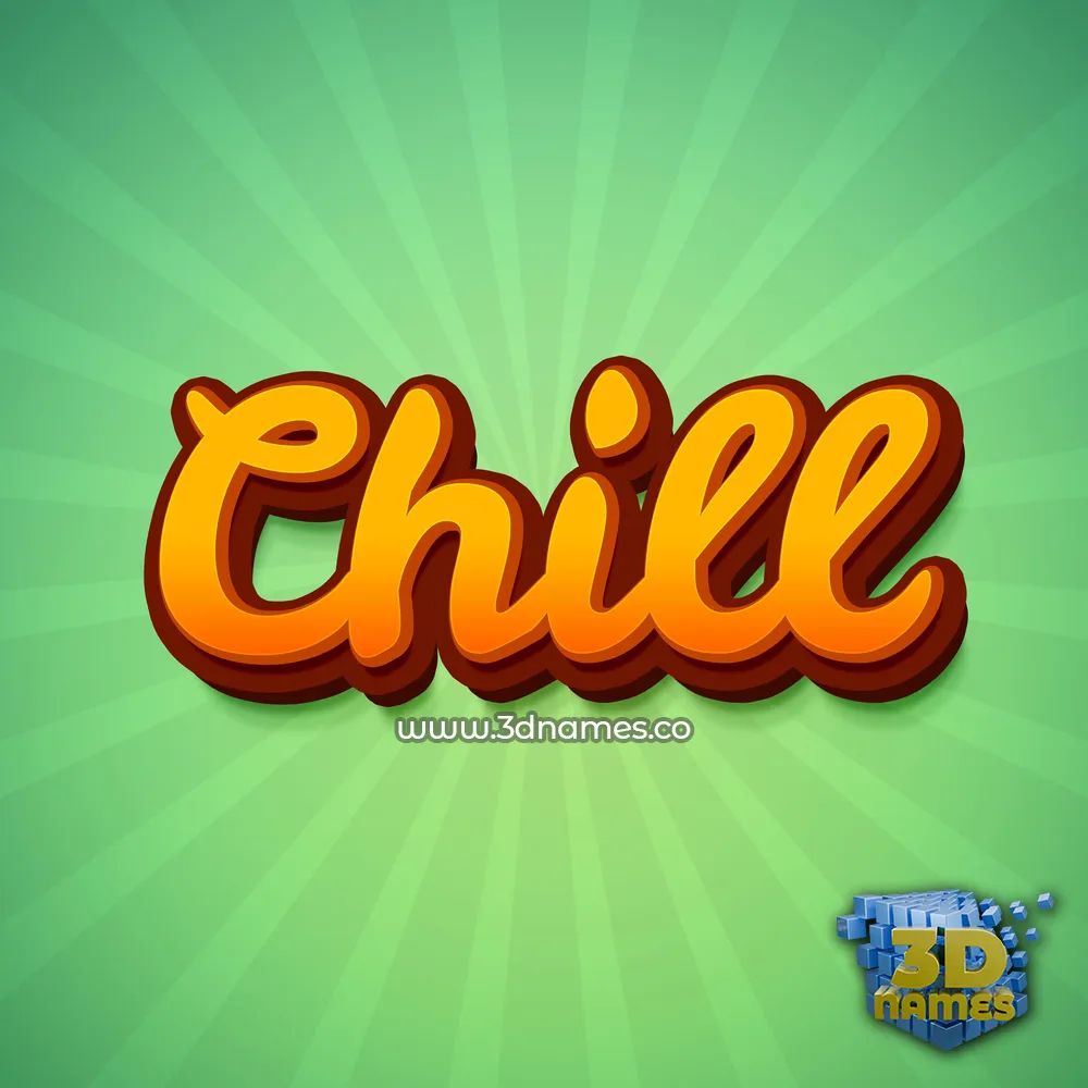 chill in Green Rays style - 3D name wallpaper