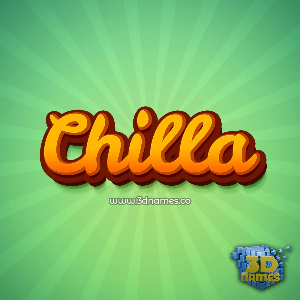 chilla in Green Rays style - 3D name wallpaper