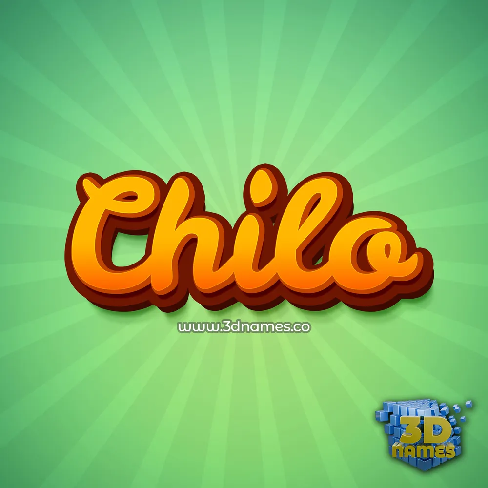 chilo in Green Rays style - 3D name wallpaper