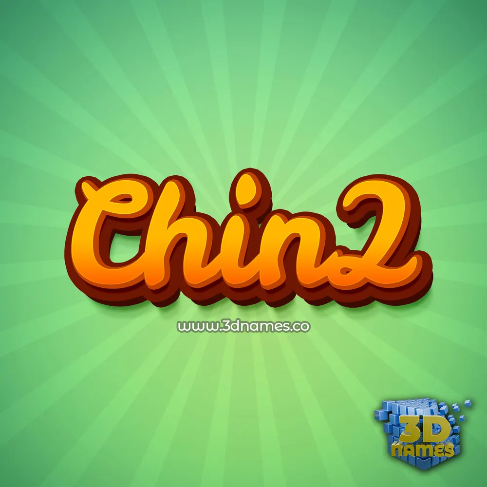 chin2 in Green Rays style - 3D name wallpaper