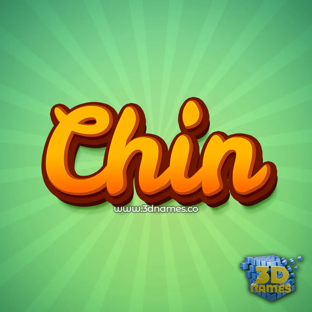 chin in Green Rays style - 3D name wallpaper
