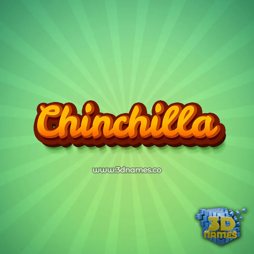 chinchilla in Green Rays style - 3D name wallpaper