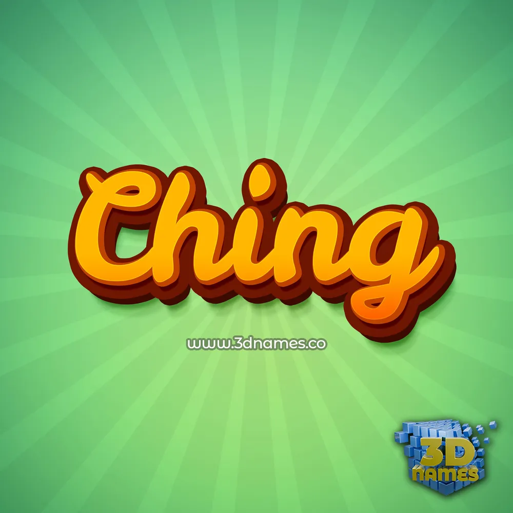 ching in Green Rays style - 3D name wallpaper