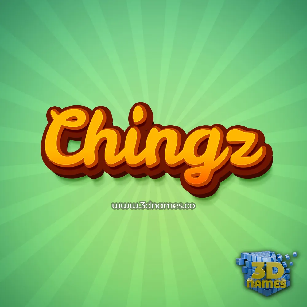 chingz in Green Rays style - 3D name wallpaper