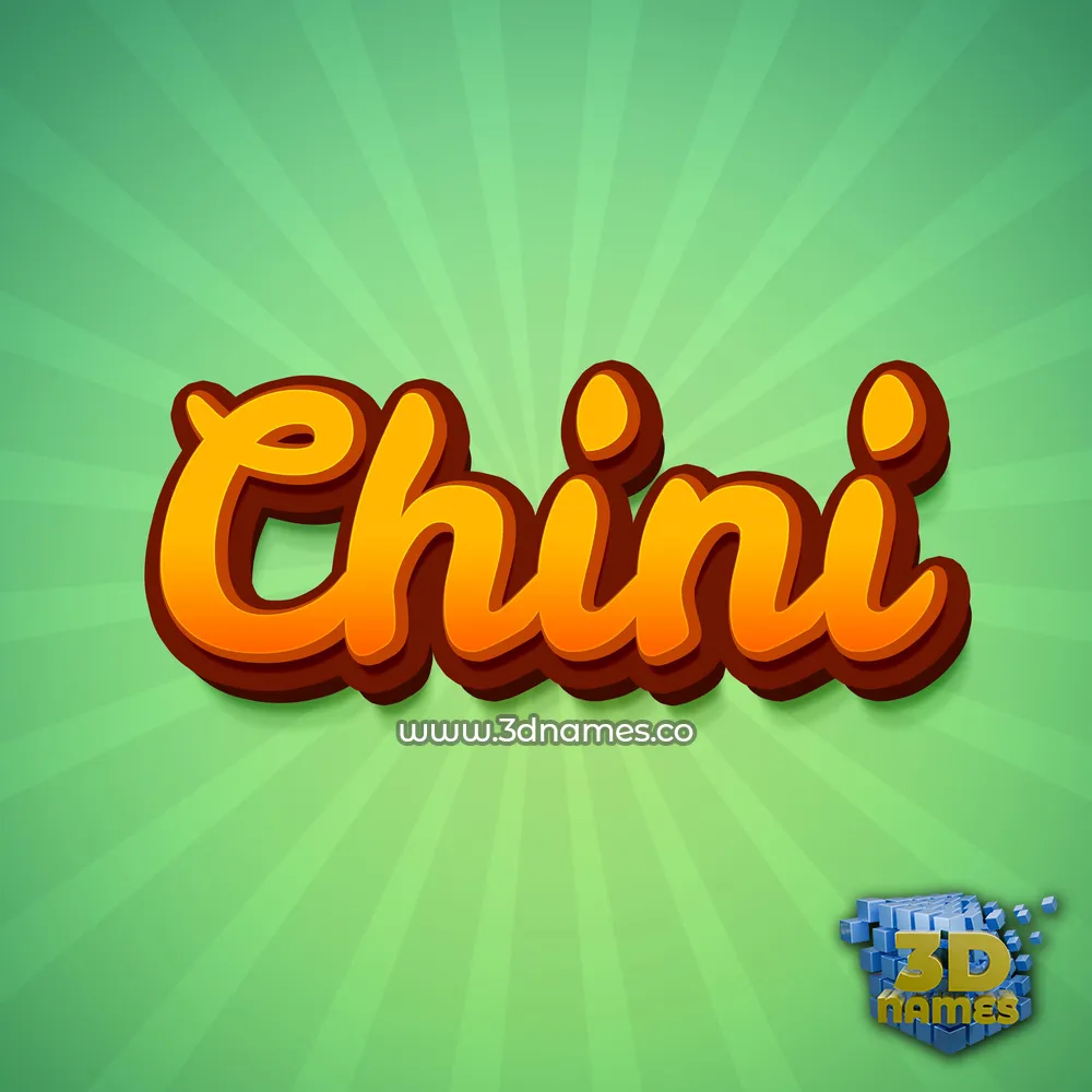 chini in Green Rays style - 3D name wallpaper
