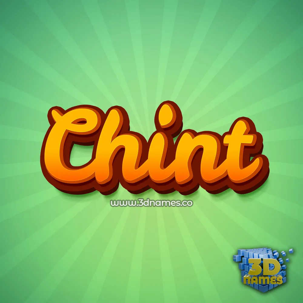 chint in Green Rays style - 3D name wallpaper
