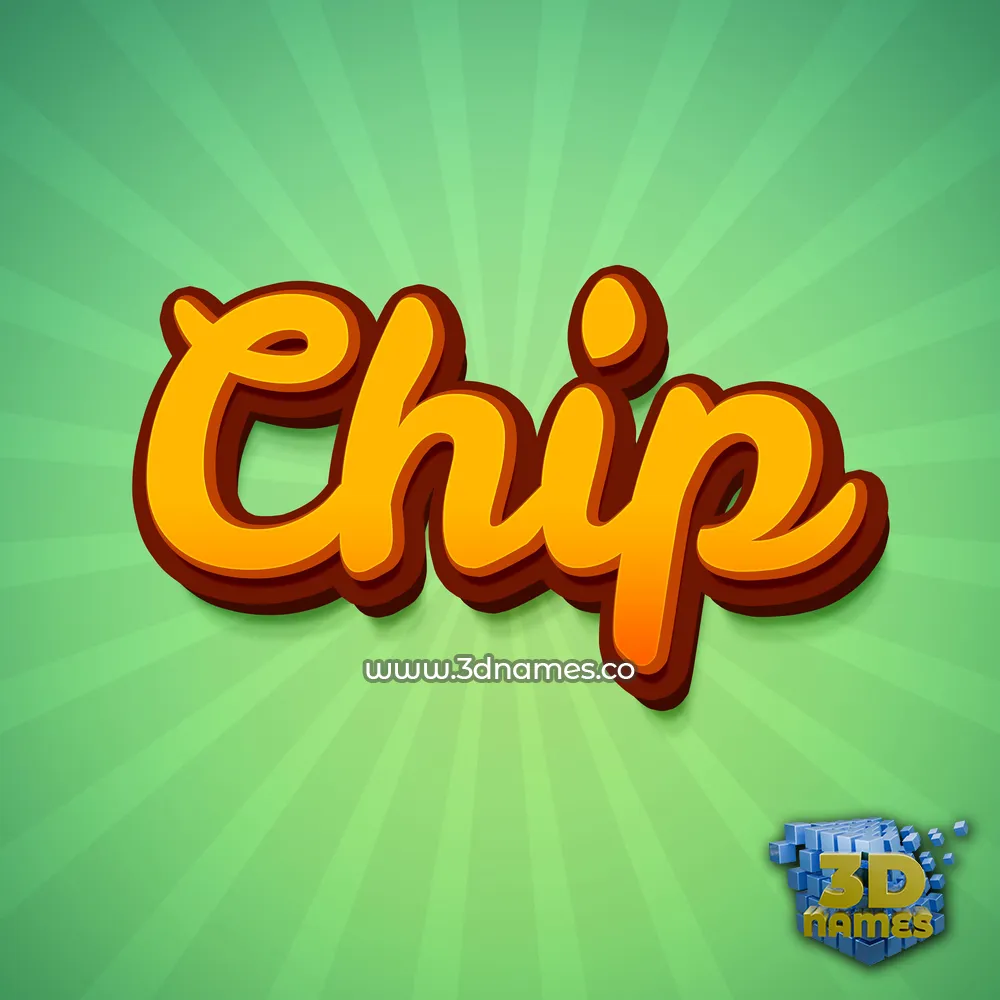 chip in Green Rays style - 3D name wallpaper