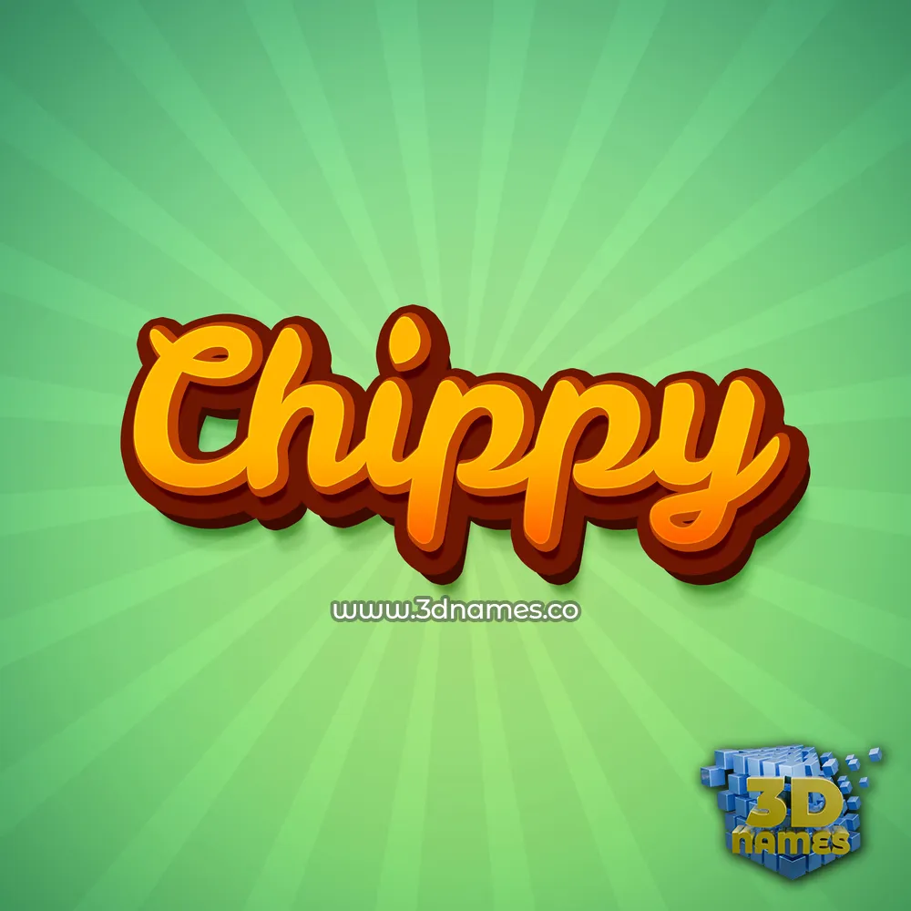 chippy in Green Rays style - 3D name wallpaper