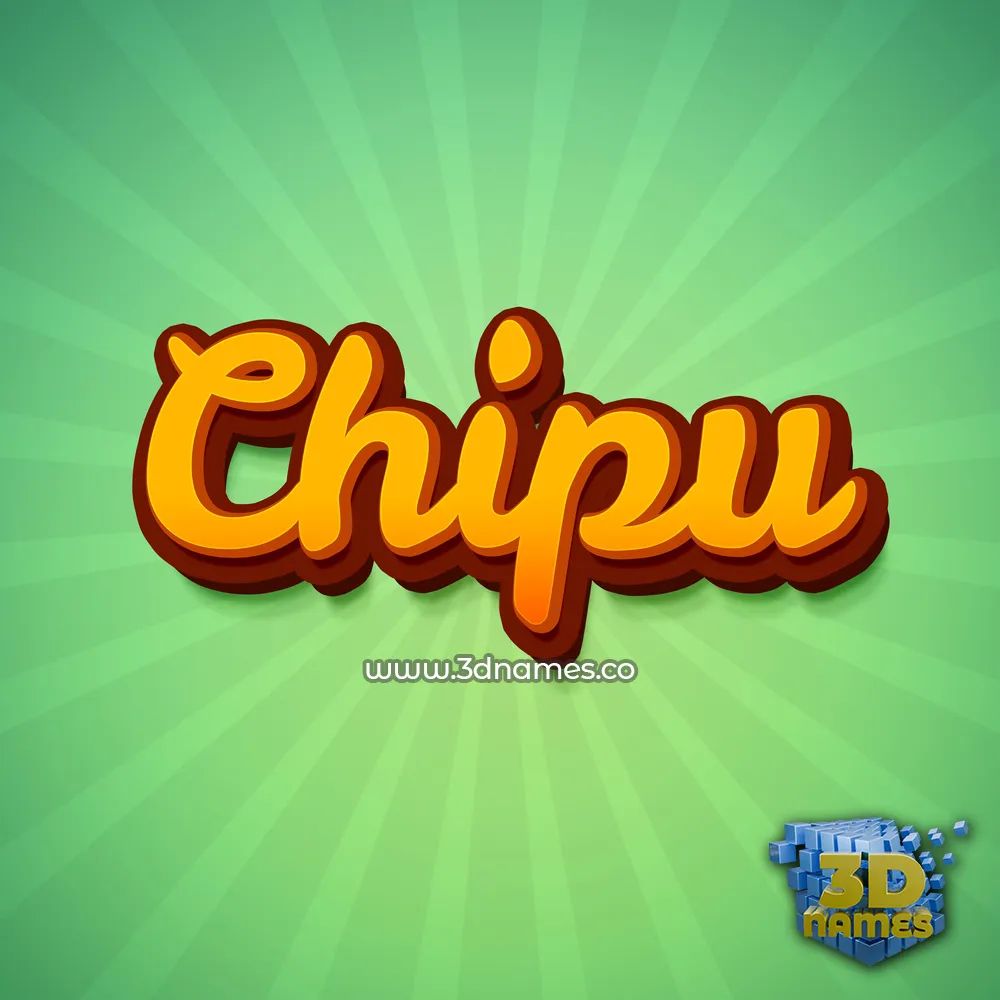 chipu in Green Rays style - 3D name wallpaper