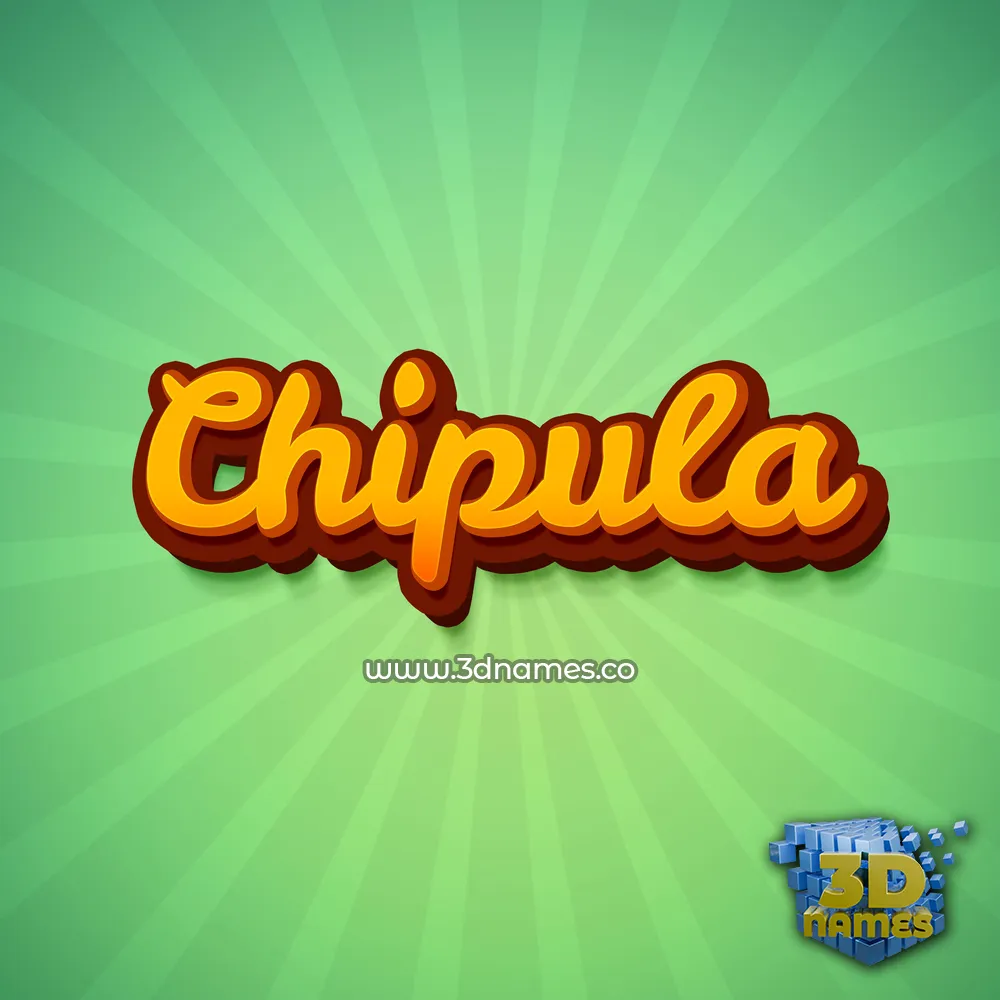 chipula in Green Rays style - 3D name wallpaper
