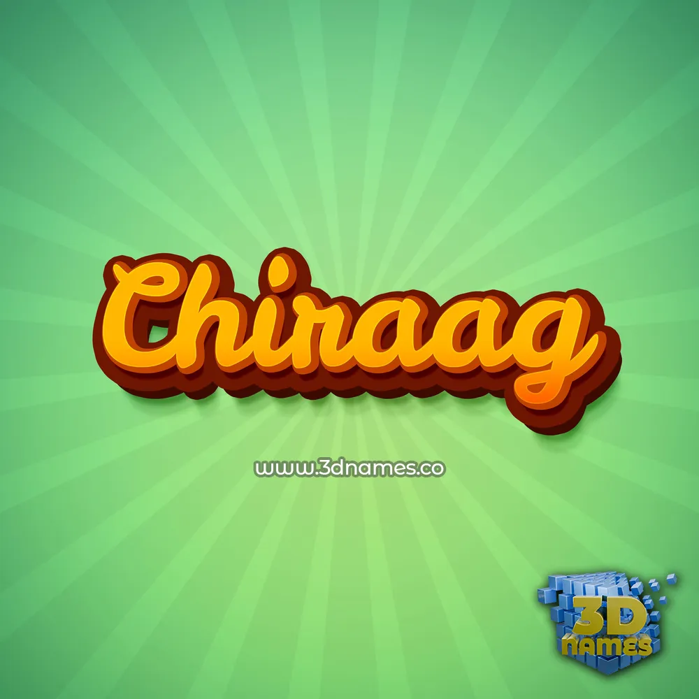 chiraag in Green Rays style - 3D name wallpaper