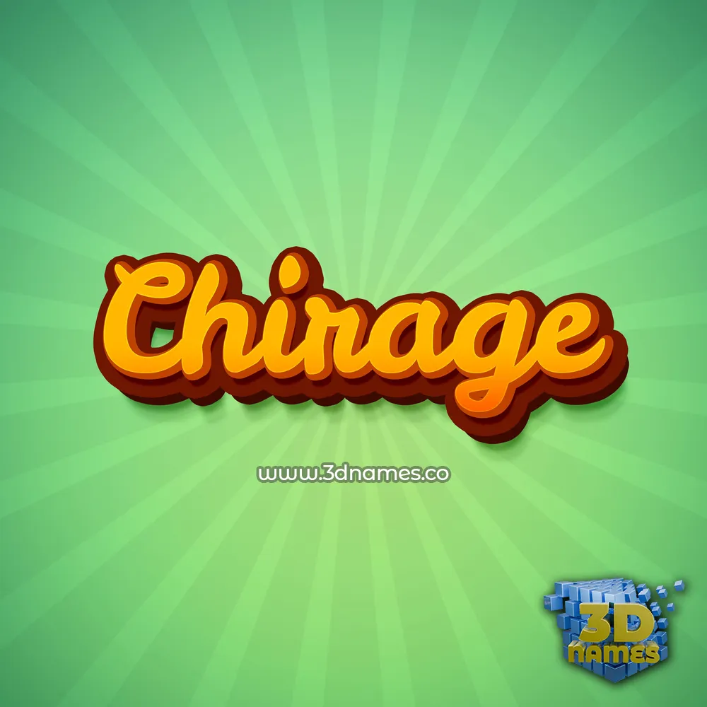 chirage in Green Rays style - 3D name wallpaper