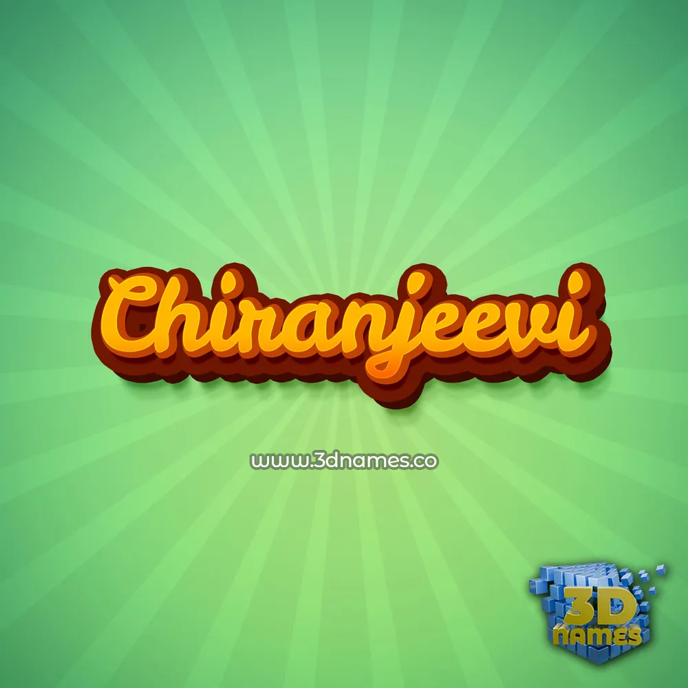 chiranjeevi in Green Rays style - 3D name wallpaper