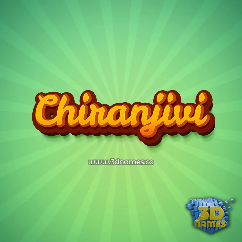 chiranjivi in Green Rays style - 3D name wallpaper