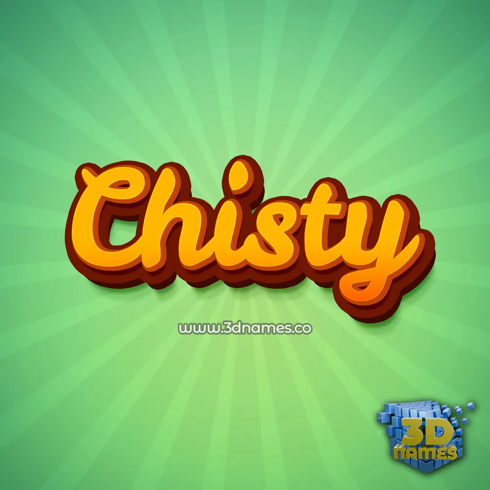 chisty in Green Rays style - 3D name wallpaper