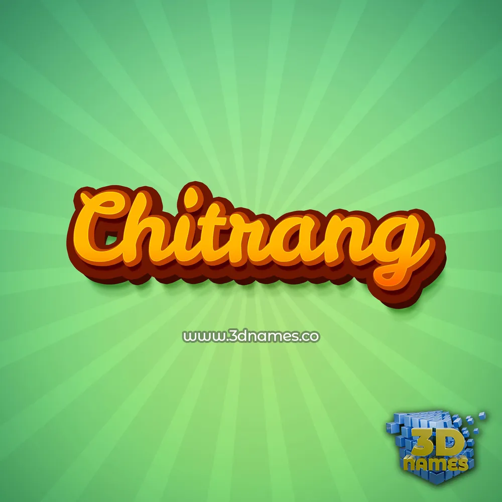 chitrang in Green Rays style - 3D name wallpaper