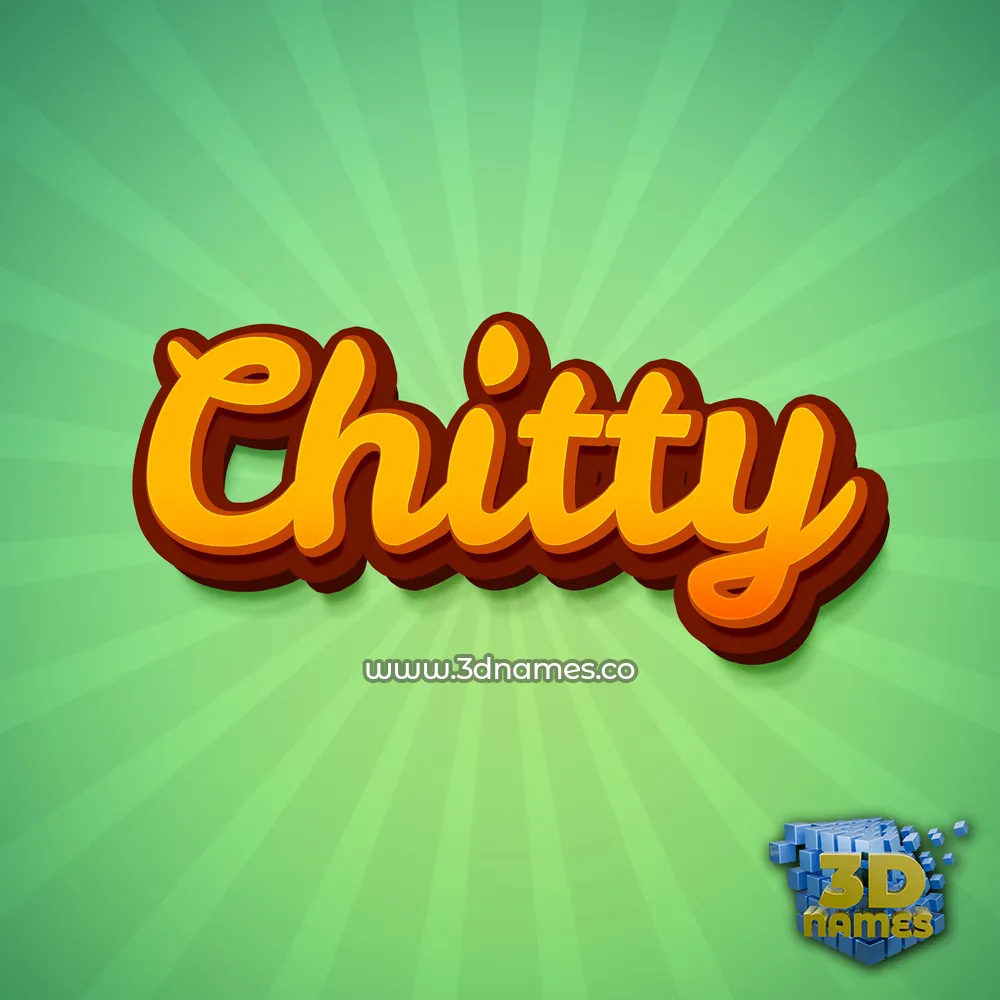 chitty in Green Rays style - 3D name wallpaper