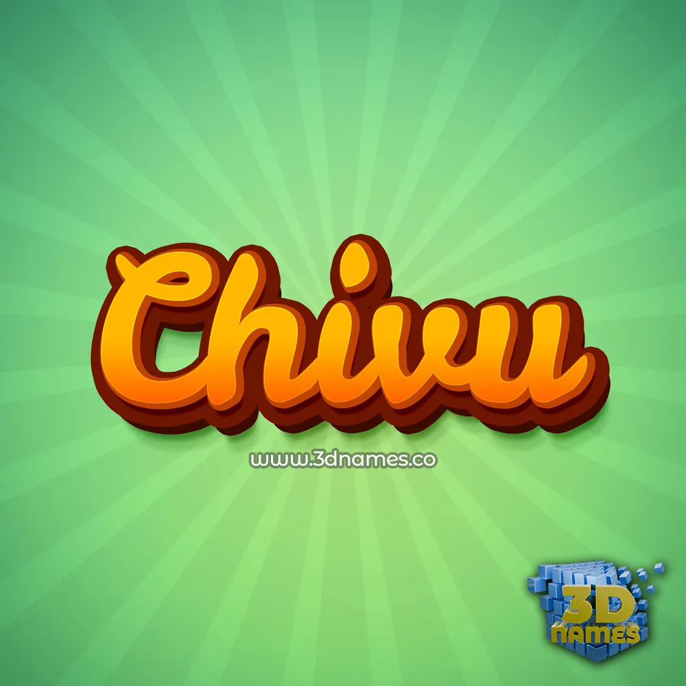 chivu in Green Rays style - 3D name wallpaper