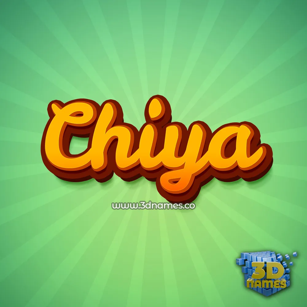 chiya in Green Rays style - 3D name wallpaper