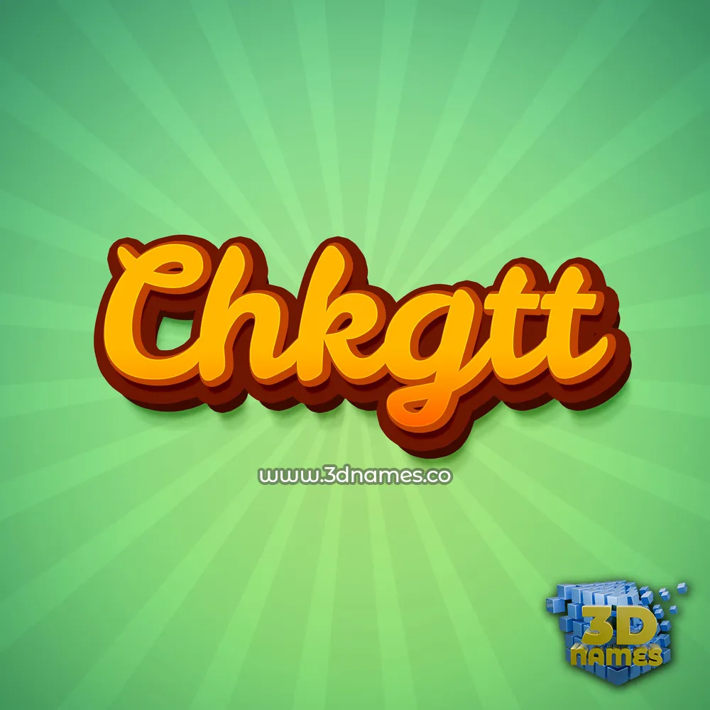 chkgtt in Green Rays style - 3D name wallpaper