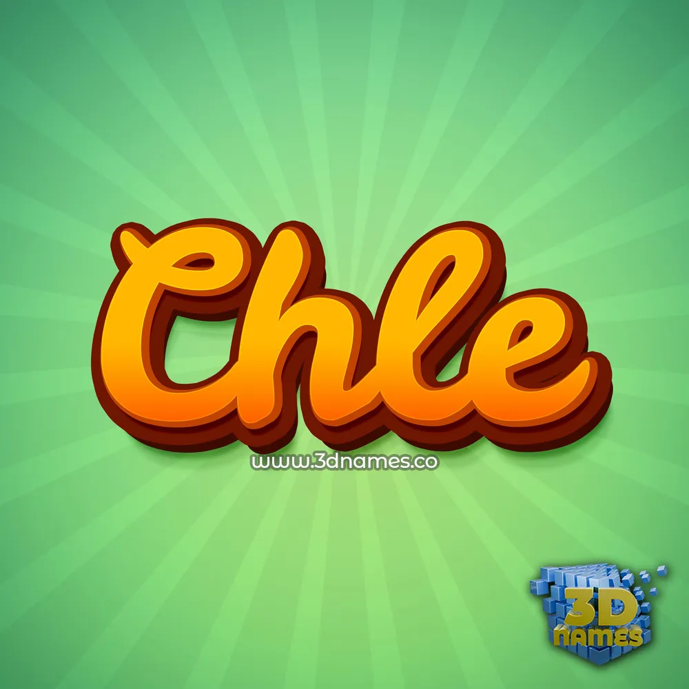 chle in Green Rays style - 3D name wallpaper