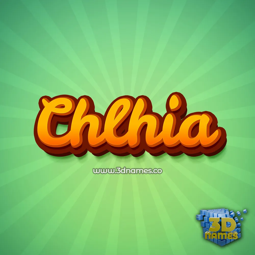 chlhia in Green Rays style - 3D name wallpaper