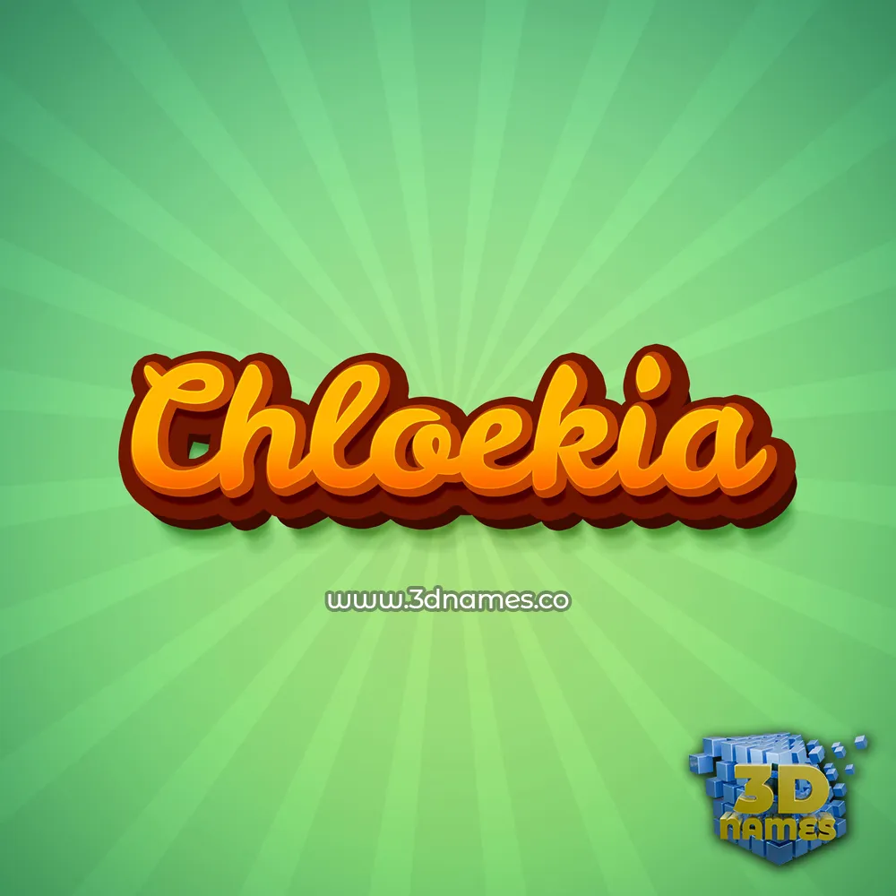 chloekia in Green Rays style - 3D name wallpaper
