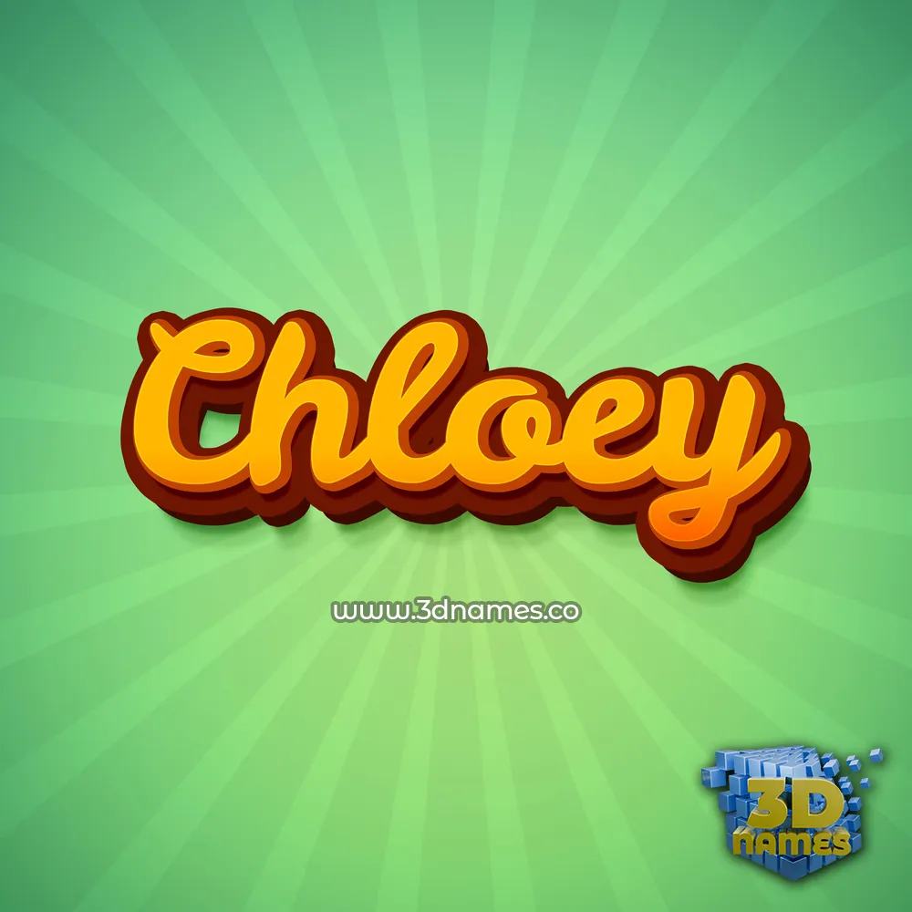 chloey in Green Rays style - 3D name wallpaper