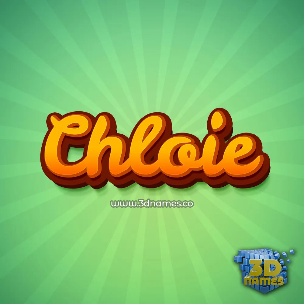 chloie in Green Rays style - 3D name wallpaper