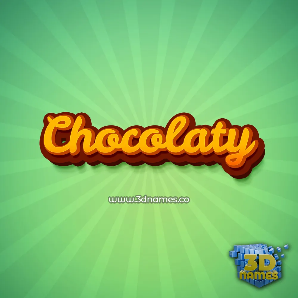 chocolaty in Green Rays style - 3D name wallpaper