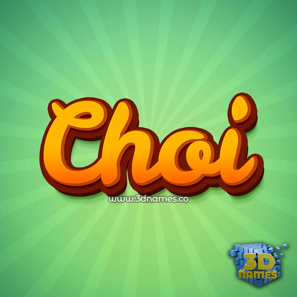 choi in Green Rays style - 3D name wallpaper