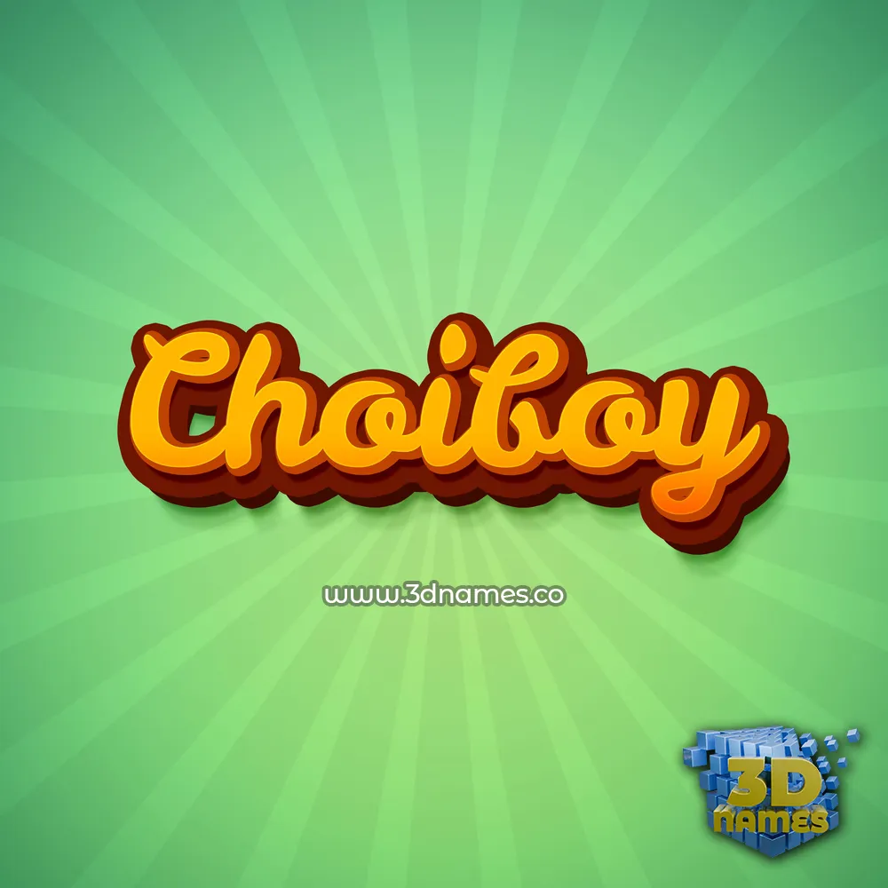 choiboy in Green Rays style - 3D name wallpaper