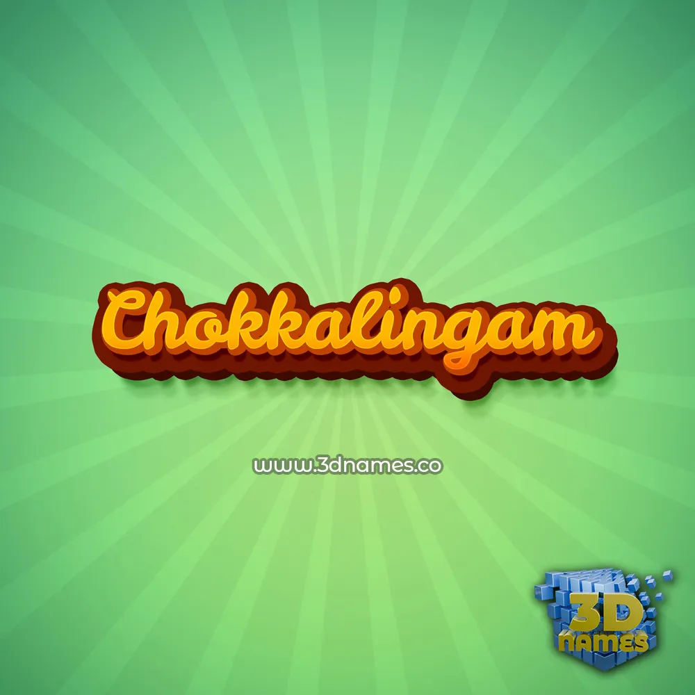 chokkalingam in Green Rays style - 3D name wallpaper
