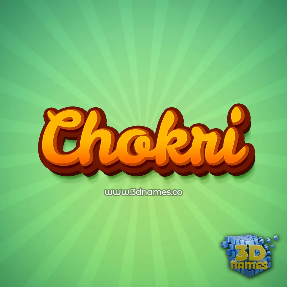 chokri in Green Rays style - 3D name wallpaper