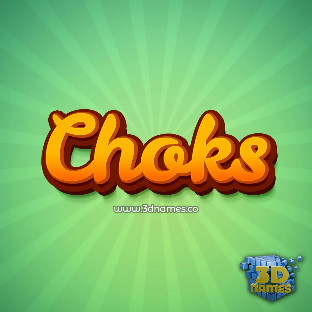 choks in Green Rays style - 3D name wallpaper