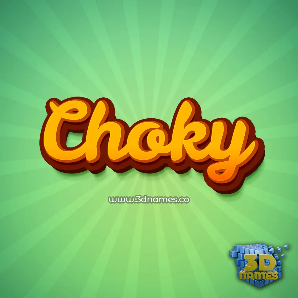 choky in Green Rays style - 3D name wallpaper