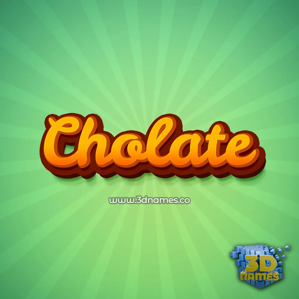 cholate in Green Rays style - 3D name wallpaper
