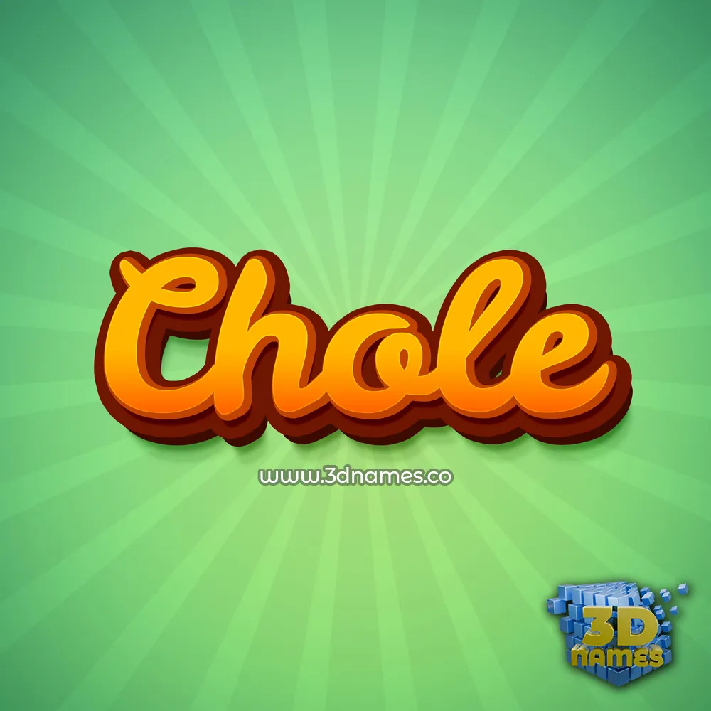 chole in Green Rays style - 3D name wallpaper