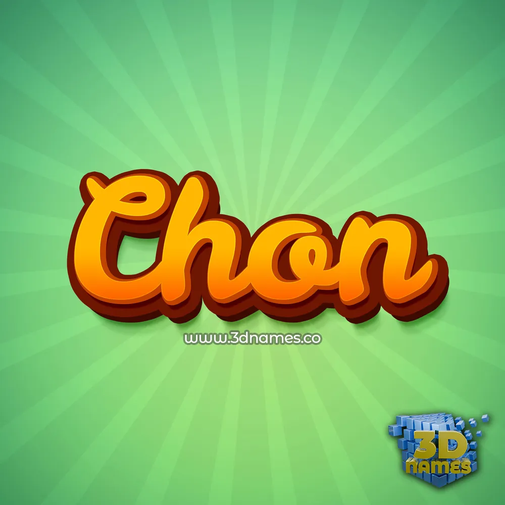 chon in Green Rays style - 3D name wallpaper